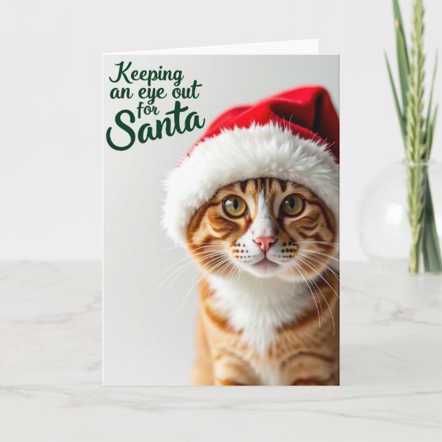 Ginger Cat Christmas Card (Front)
