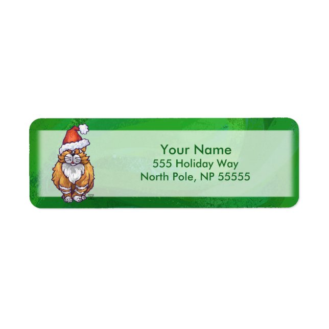 Ginger Cat Christmas On Green Label (Front)