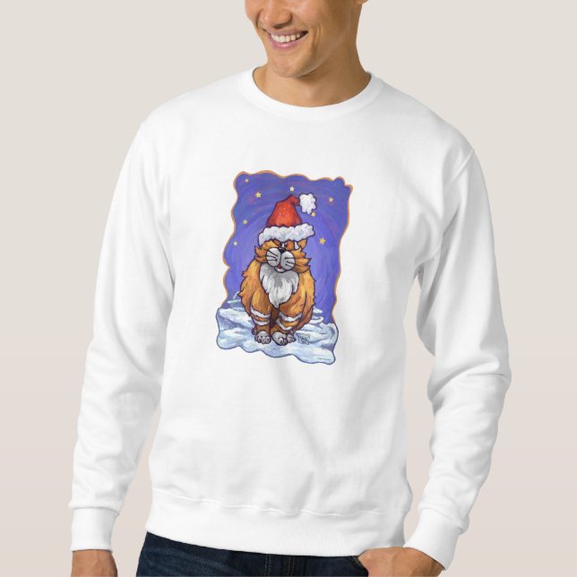 Ginger Cat Christmas Sweatshirt (Front)