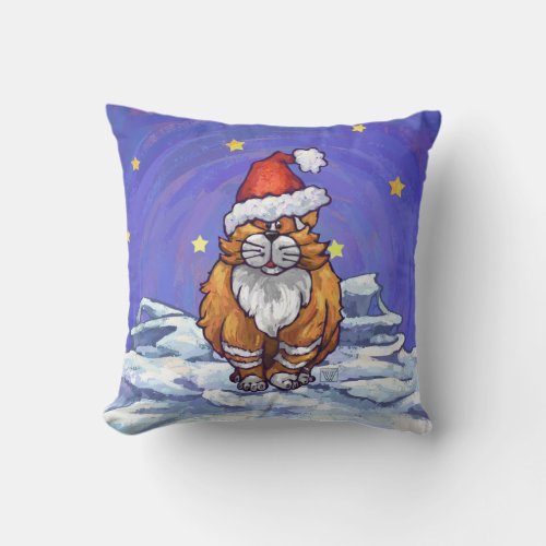 Ginger Cat Christmas Throw Pillow