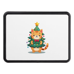 Ginger Cat Christmas Tree Cute Xmas 2 Hitch Cover