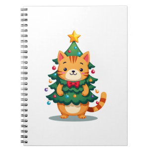 Ginger Cat Christmas Tree Cute Xmas 2 Notebook