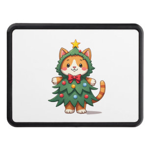 Ginger Cat Christmas Tree Cute Xmas 3 Hitch Cover