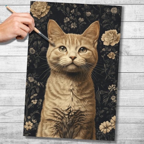 Ginger Cat Decoupage Paper
