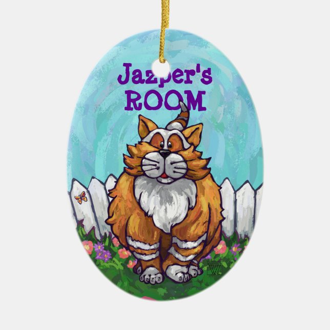 Ginger Cat Gifts & Accessories Ceramic Ornament (Front)