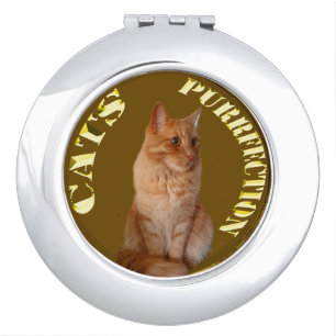 Ginger Cat Gold Coin, Compact Mirror