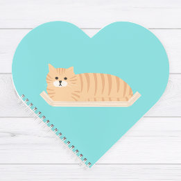 Ginger Cat Heart Notebook
