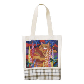 Ginger Cat in the Garden Zazzle HEART Tote Bag
