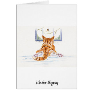 Ginger Cat / Kitten: Window Shopping Cards