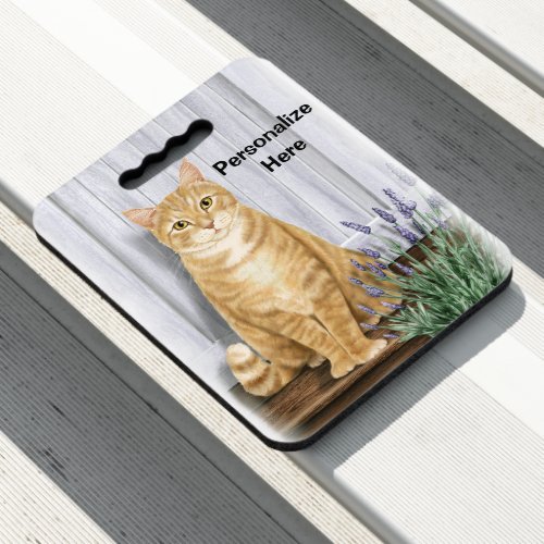 Ginger Cat Lavender Personalized Kneeling Pad