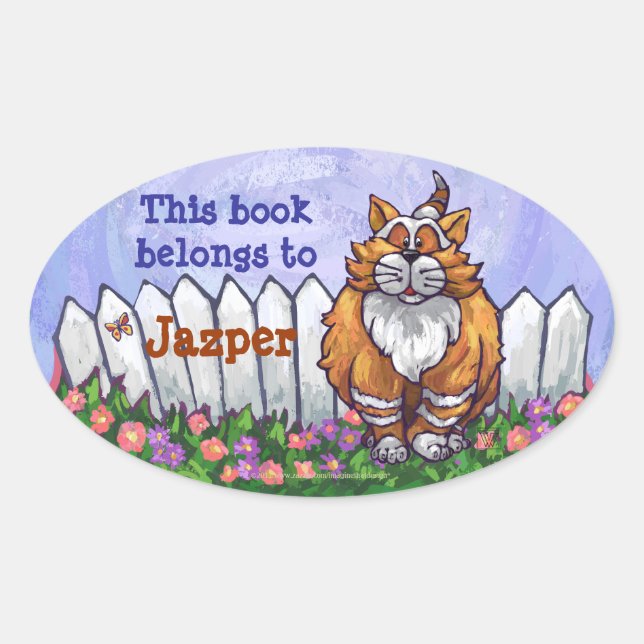 Ginger Cat Library Bookplate (Front)