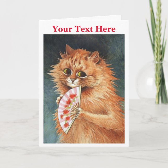 Ginger Cat - Louis Wain Thank You Card (Front)
