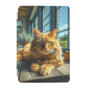 Ginger Cat Lounging on a Table By a Window iPad Mini Cover