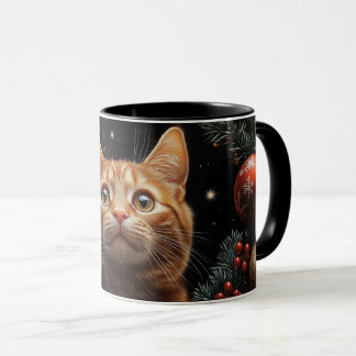 Ginger Cat Lovers Christmas Gift Mug for Mom, Dad