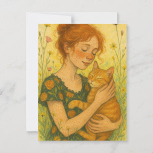 Ginger Cat Mom Orange Tabby Cats                   Postcard