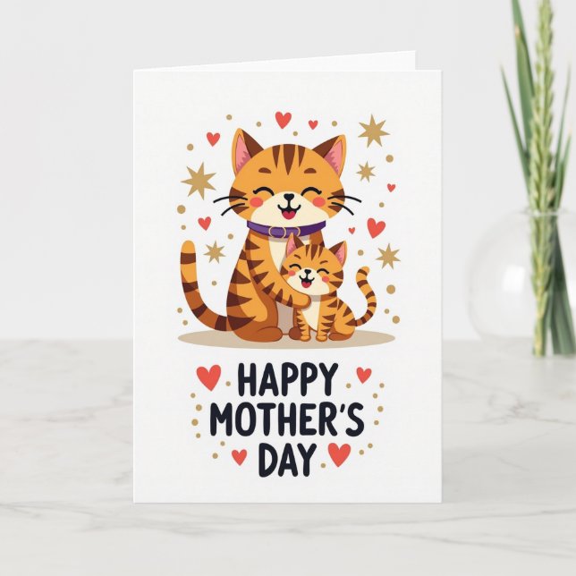 Ginger Cat Mothers Day Greeting Card (Front)
