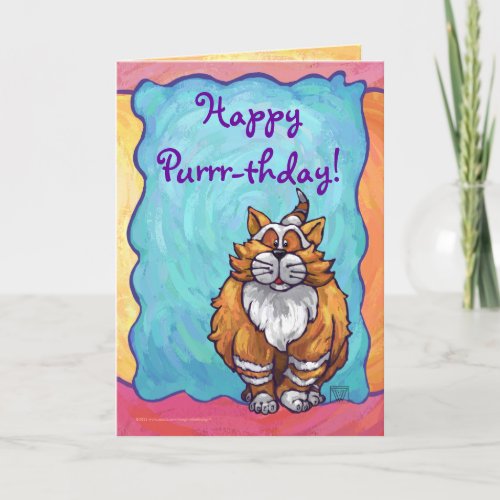 Ginger Cat Party Center Card