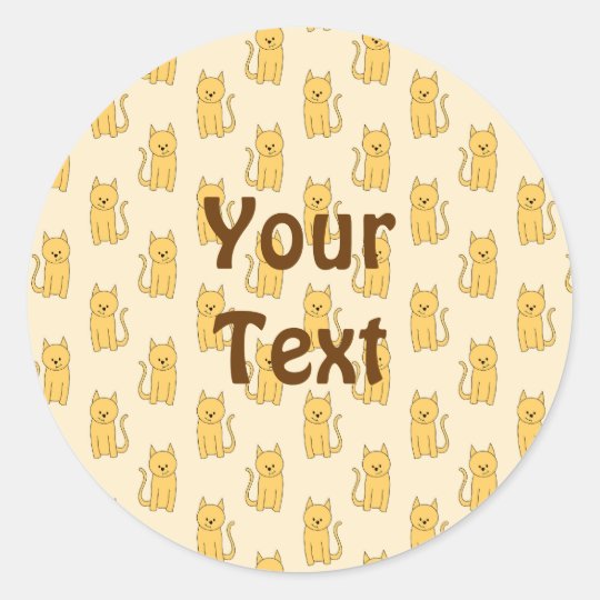 Ginger Cat Pattern. Classic Round Sticker