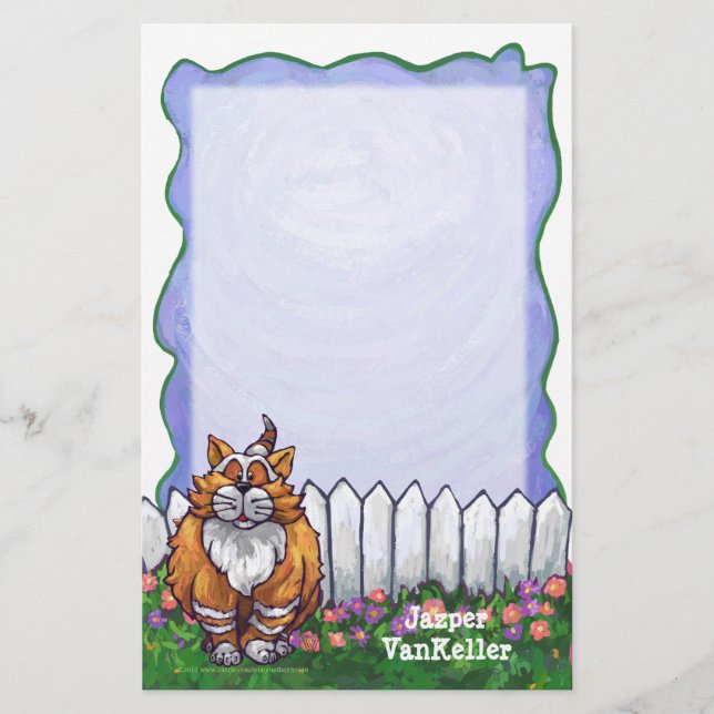 Ginger Cat Personalized Stationery (Front)