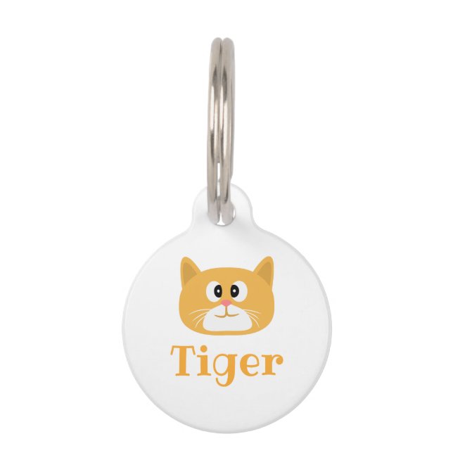 Ginger Cat Pet ID Tag (Front)