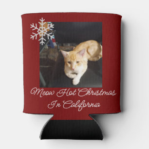 Ginger Cat Photo Text Customize Can Cooler