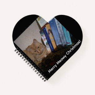 Ginger cat, Photo Text Customize heartshape Notebook