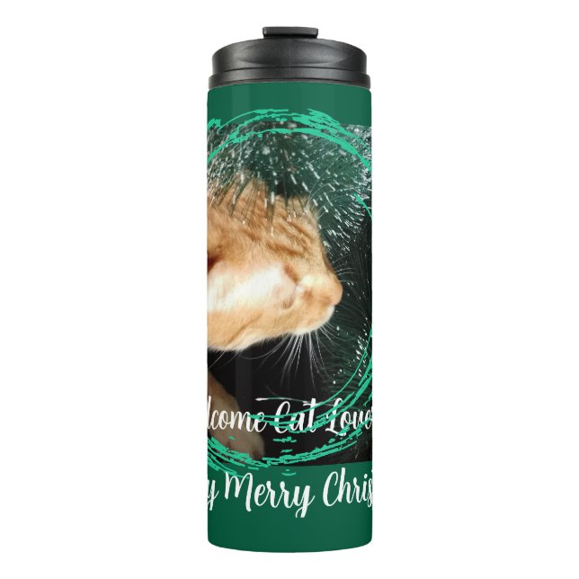 Ginger Cat Photo, Text, Customize Thermal Tumbler (Front)