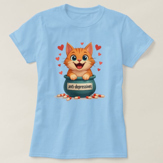 Ginger cat, red colored cat  T-Shirt (Design Front)