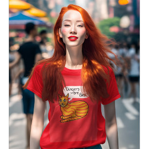 Ginger cat redhead auburn hair cat lover gift T-Shirt