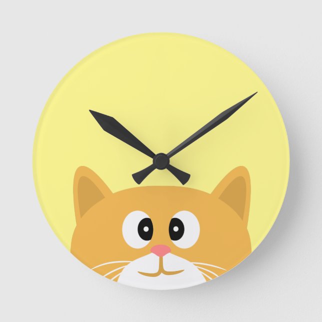 Ginger Cat Round Clock (Front)