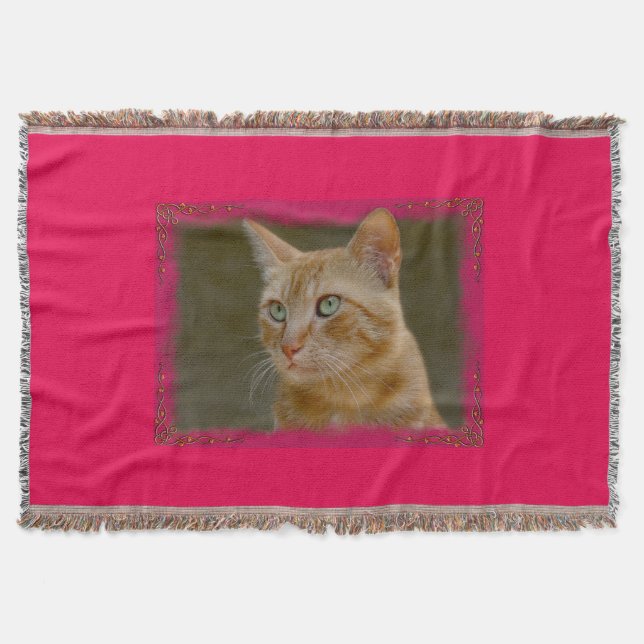 Ginger Cat Throw Blanket (Front)