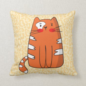 Ginger Cat Throw Pillow by BamalamArt at Zazzle
