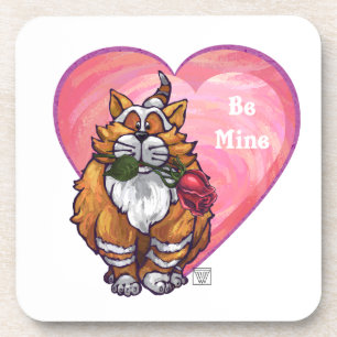 Ginger Cat Valentine's Day Coaster