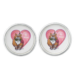 Ginger Cat Valentine's Day Cufflinks