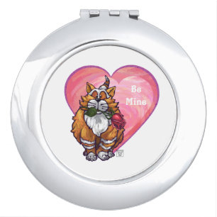 Ginger Cat Valentine's Day Makeup Mirror