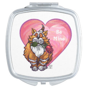 Ginger Cat Valentine's Day Mirror For Makeup