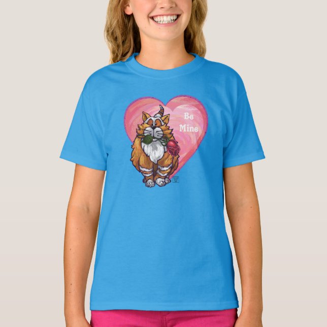 Ginger Cat Valentine's Day T-Shirt (Front)