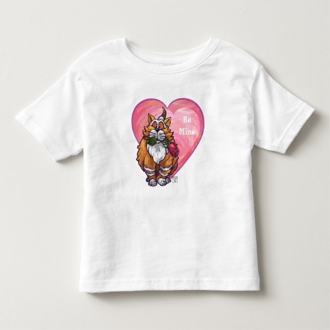 Ginger Cat Valentine's Day Toddler T-shirt (Front)