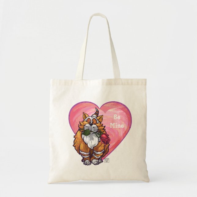 Ginger Cat Valentine's Day Tote Bag (Front)