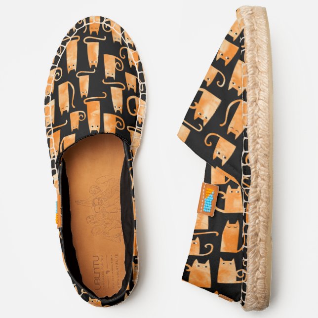 Ginger Cat Watercolor Espadrilles (Side)