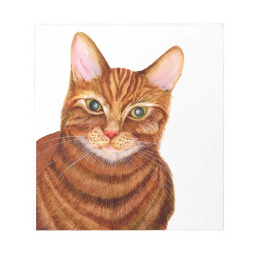Ginger Cat Watercolour Artwork Notepad