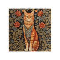Ginger Cat William Morris Inspired Floral