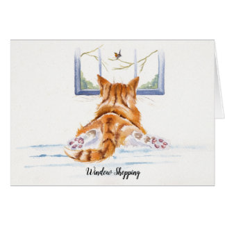 Ginger Cat Window Shopping Cards