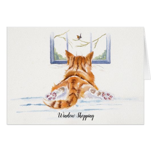 Ginger Cat Window Shopping Cards (Front Horizontal)