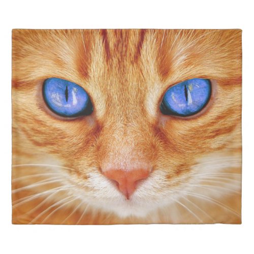 Ginger cat with blue eyes duvet cover