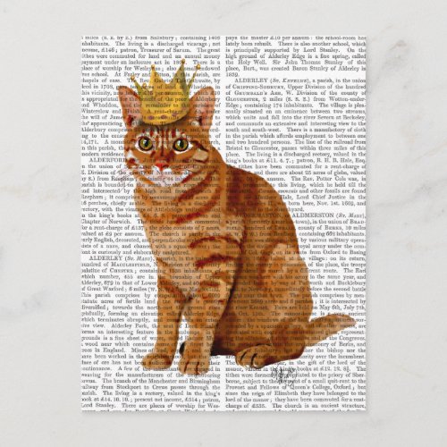 Ginger Cat with Crown Full Postcard