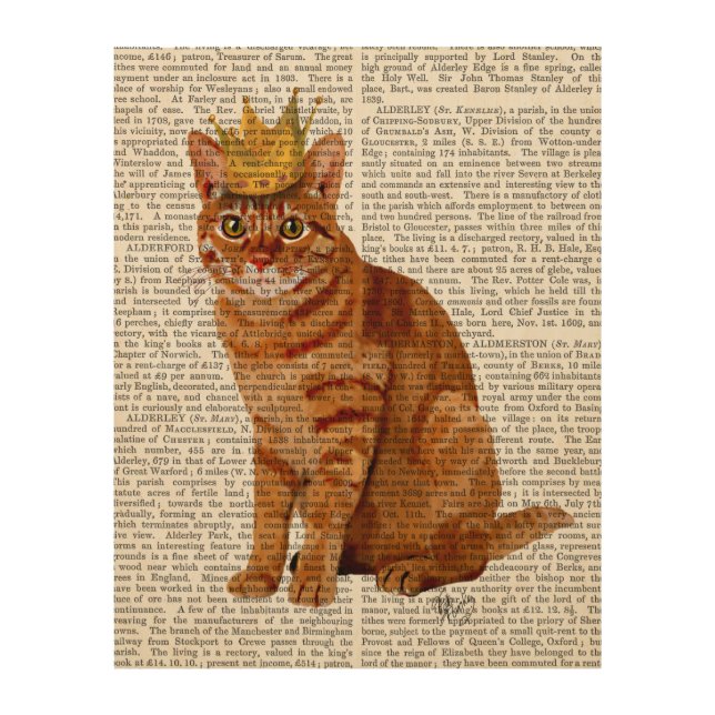 Ginger Cat with Crown Full Wood Wall Art (Front)