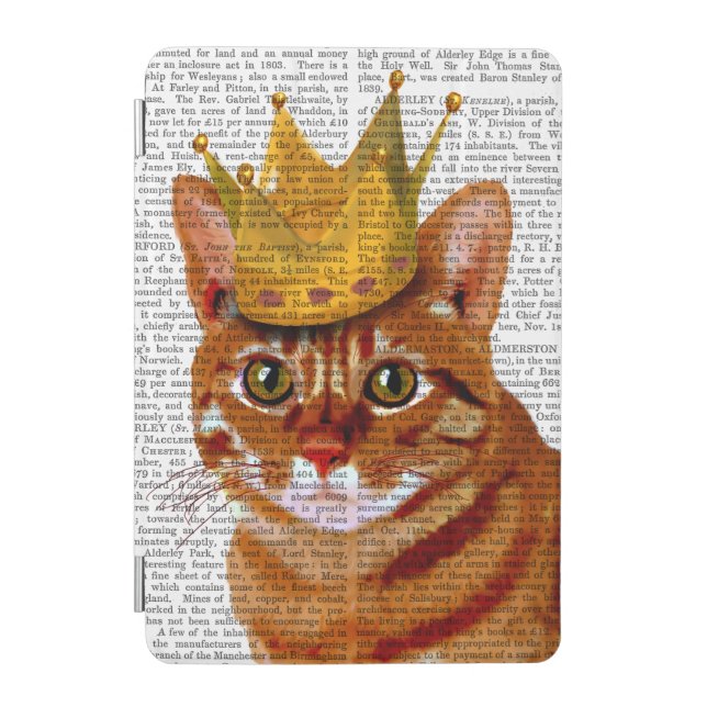 Ginger Cat with Crown Portrai iPad Mini Cover (Front)