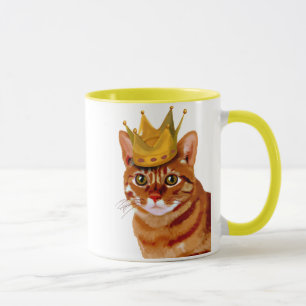 Ginger Cat with Crown Portrai Mug