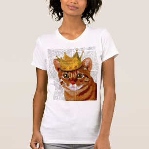Ginger Cat with Crown Portrai T-Shirt